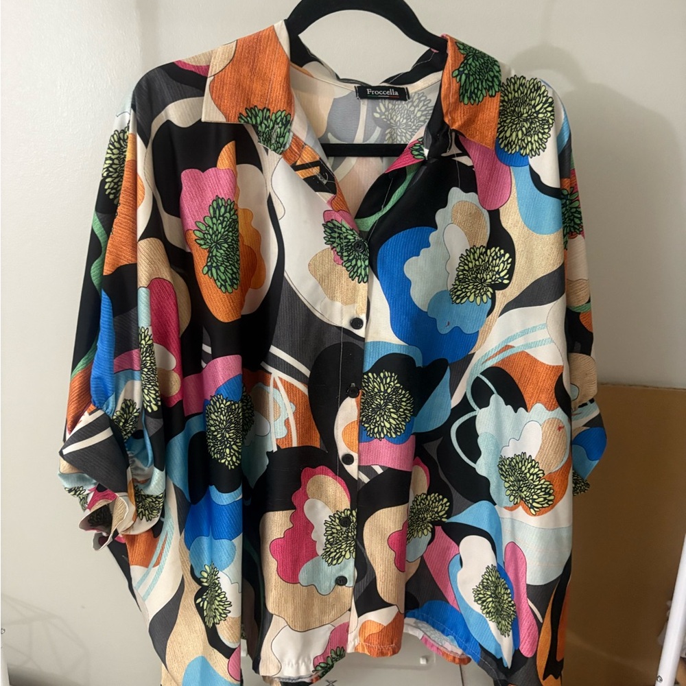Vibrant Floral Button-Down Shirt